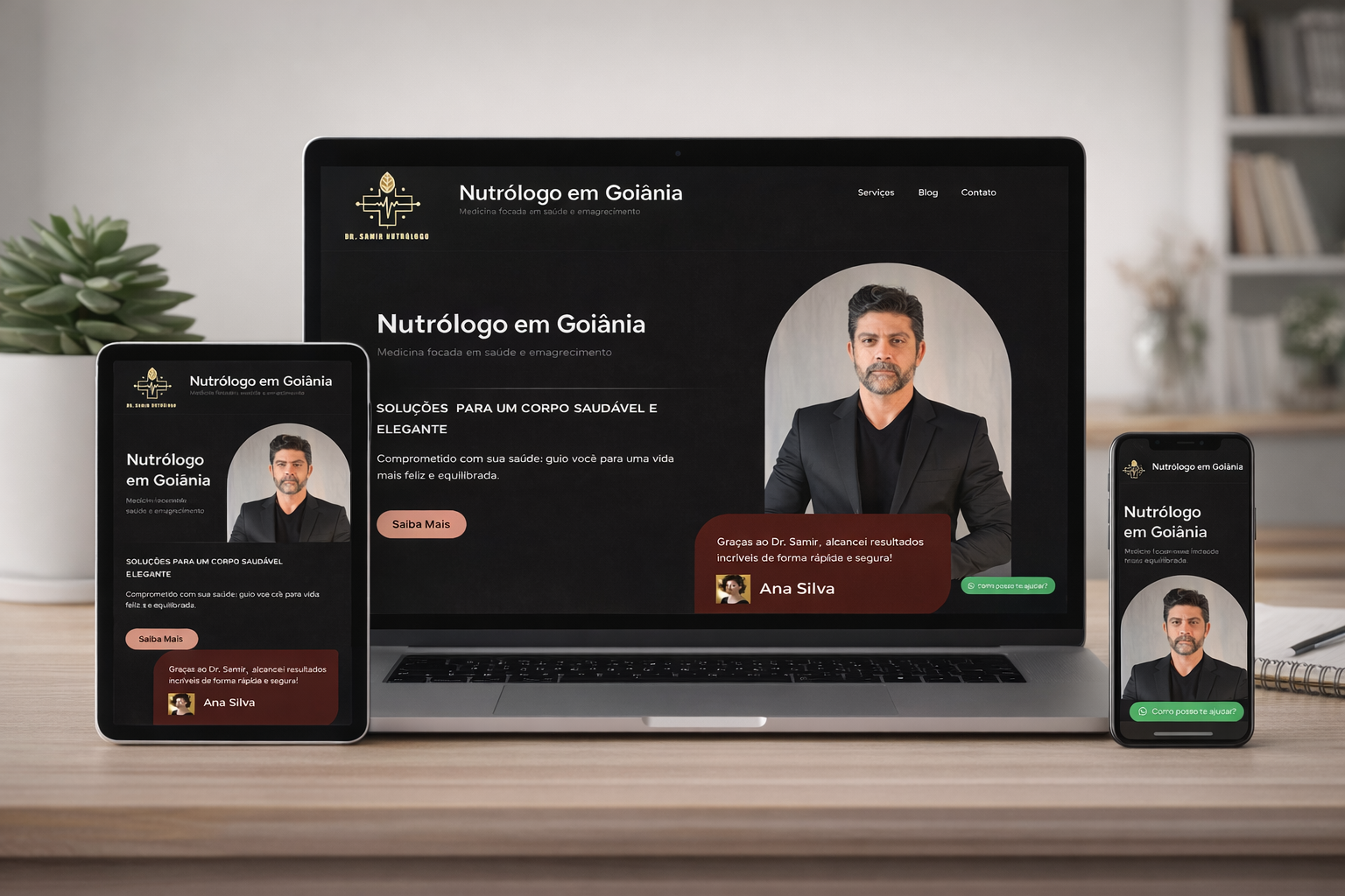 Home page responsiva, site samiremagrecimento.com.br